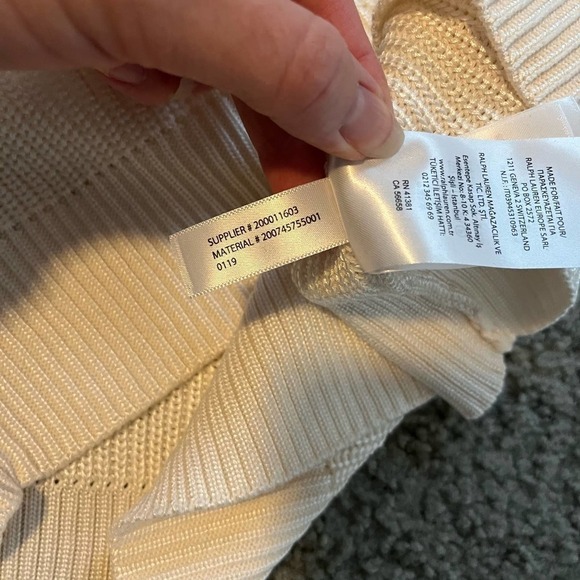 Lauren Ralph Lauren ivory knit lace up sweater women’s medium - Picture 8 of 10